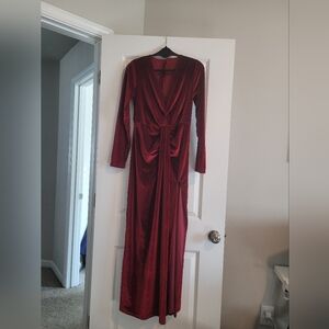 Burgundy long sleeve dress